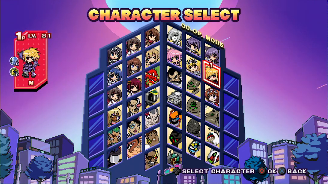 CO-OP. MODEのキャラクター選択画面